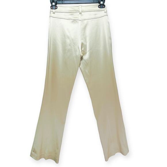 Xscape By Joanna Chen Satin Straight Leg Dress Pant Pull On Cream Women's Size 6 - Picture 2 of 6
